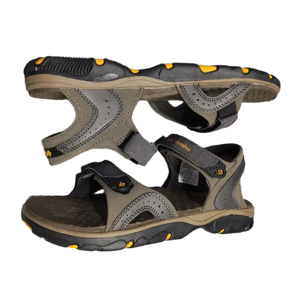 Columbia Riptide II Hiking Sandals Mens 9 Gray Black Comfort Open Toe YM6045-255